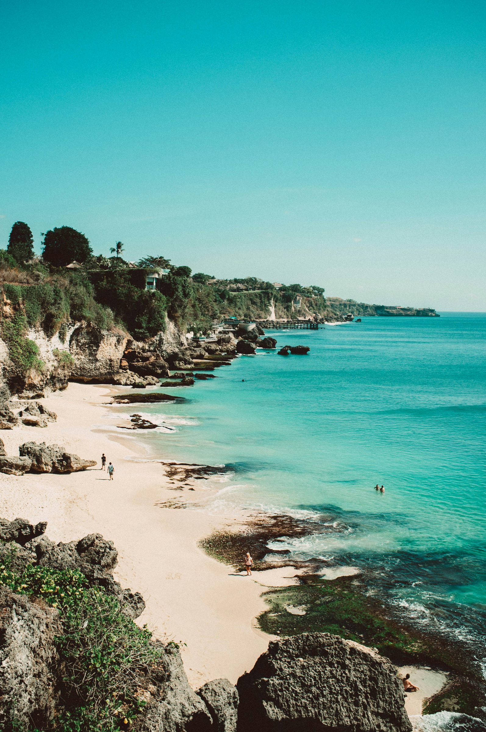 A turquoise bay and pale sand, Seminyak, Bali