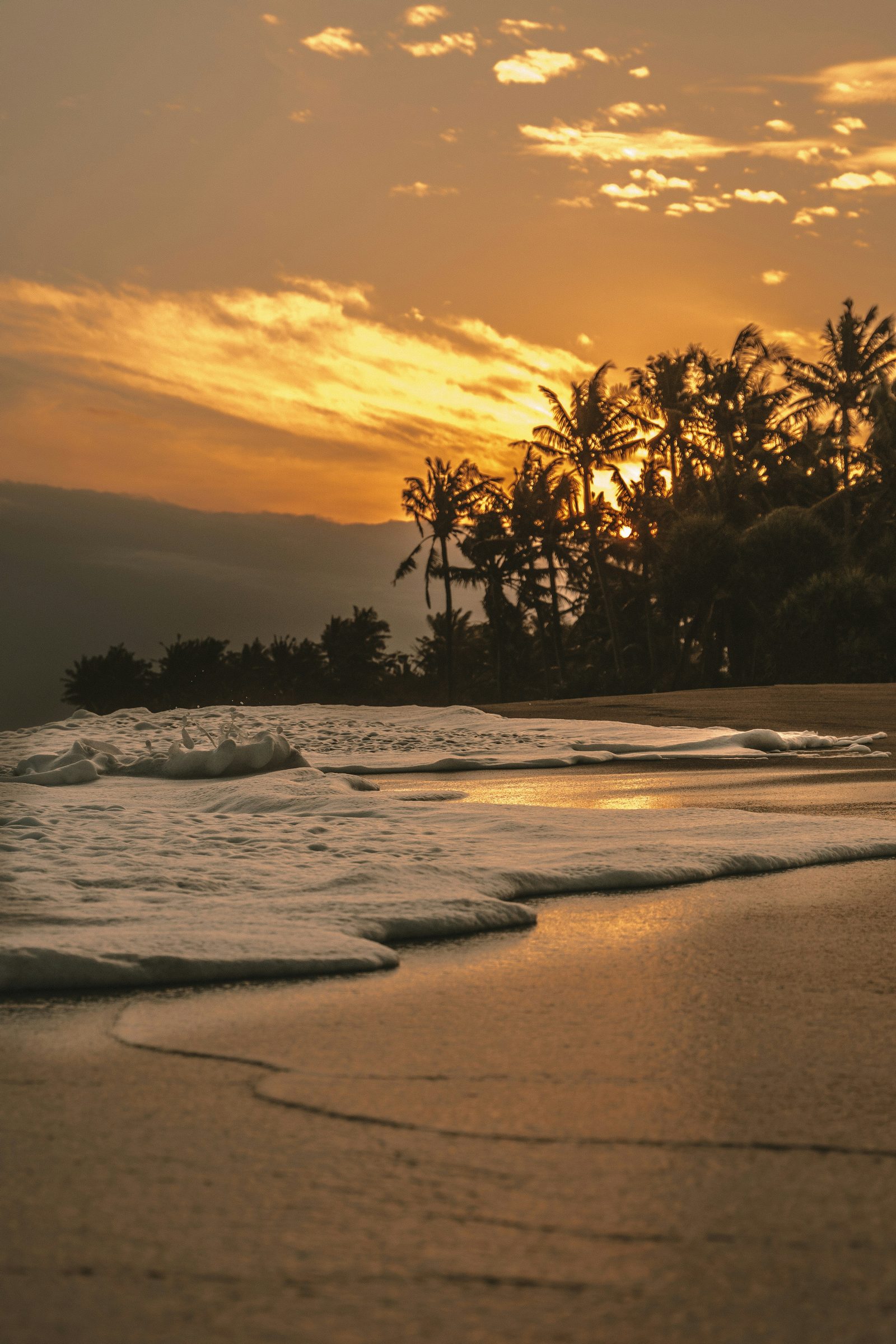 A golden sunset over the beach, Canggu, Bali