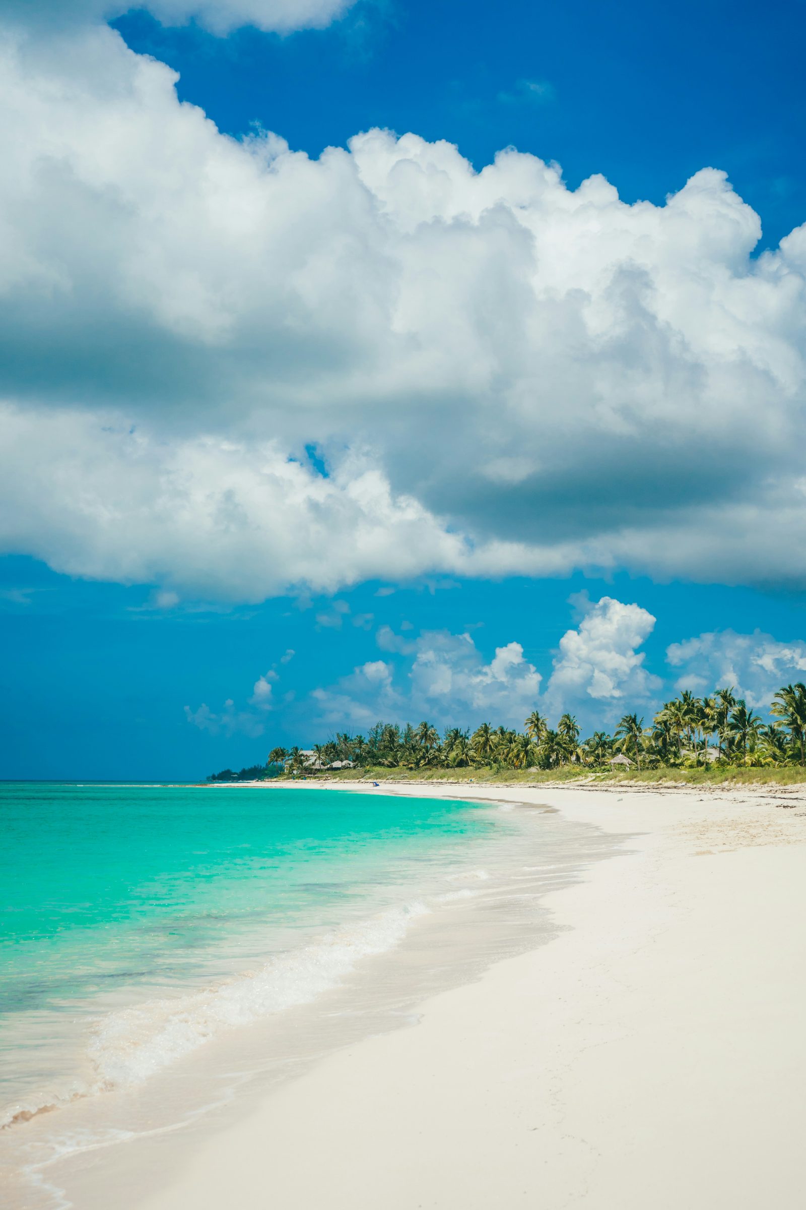A long white beach under big skies, St Barths, Caribbean