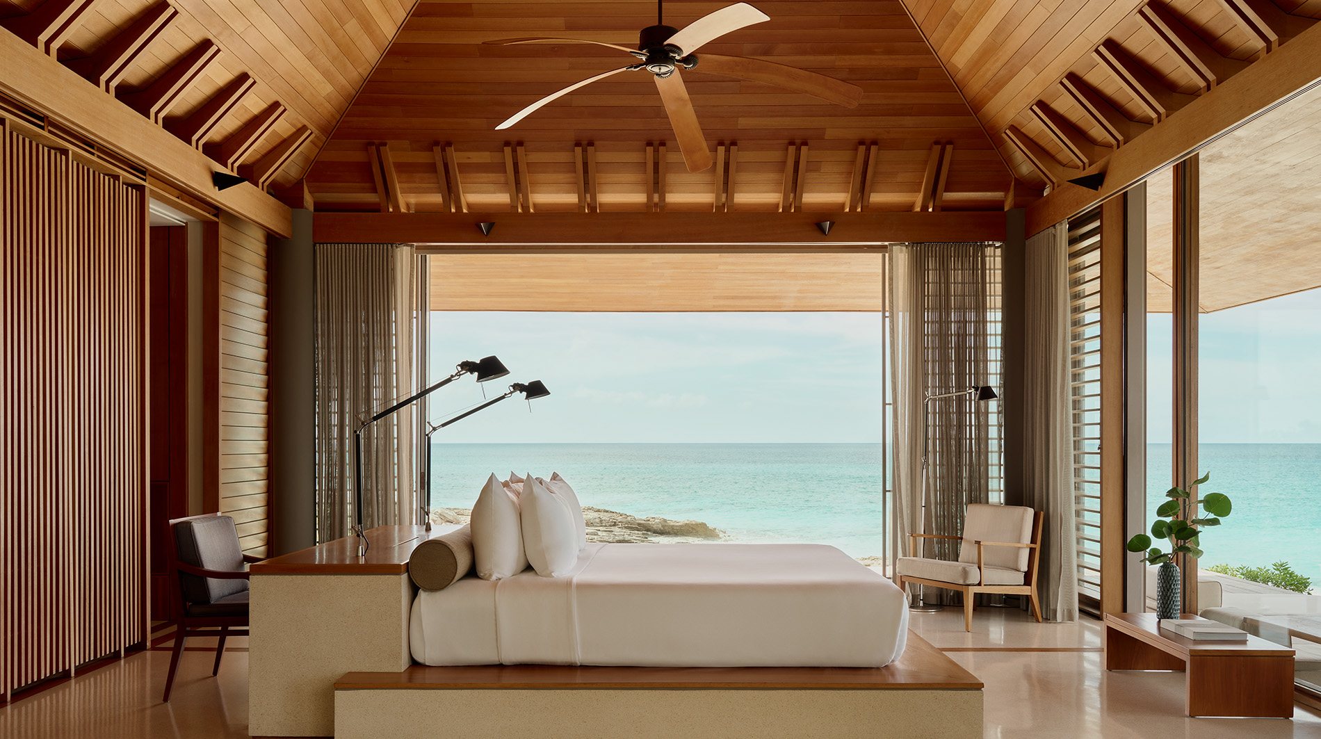 Calm turquoise water and clear skies at Amanyara, Turks and Caicos