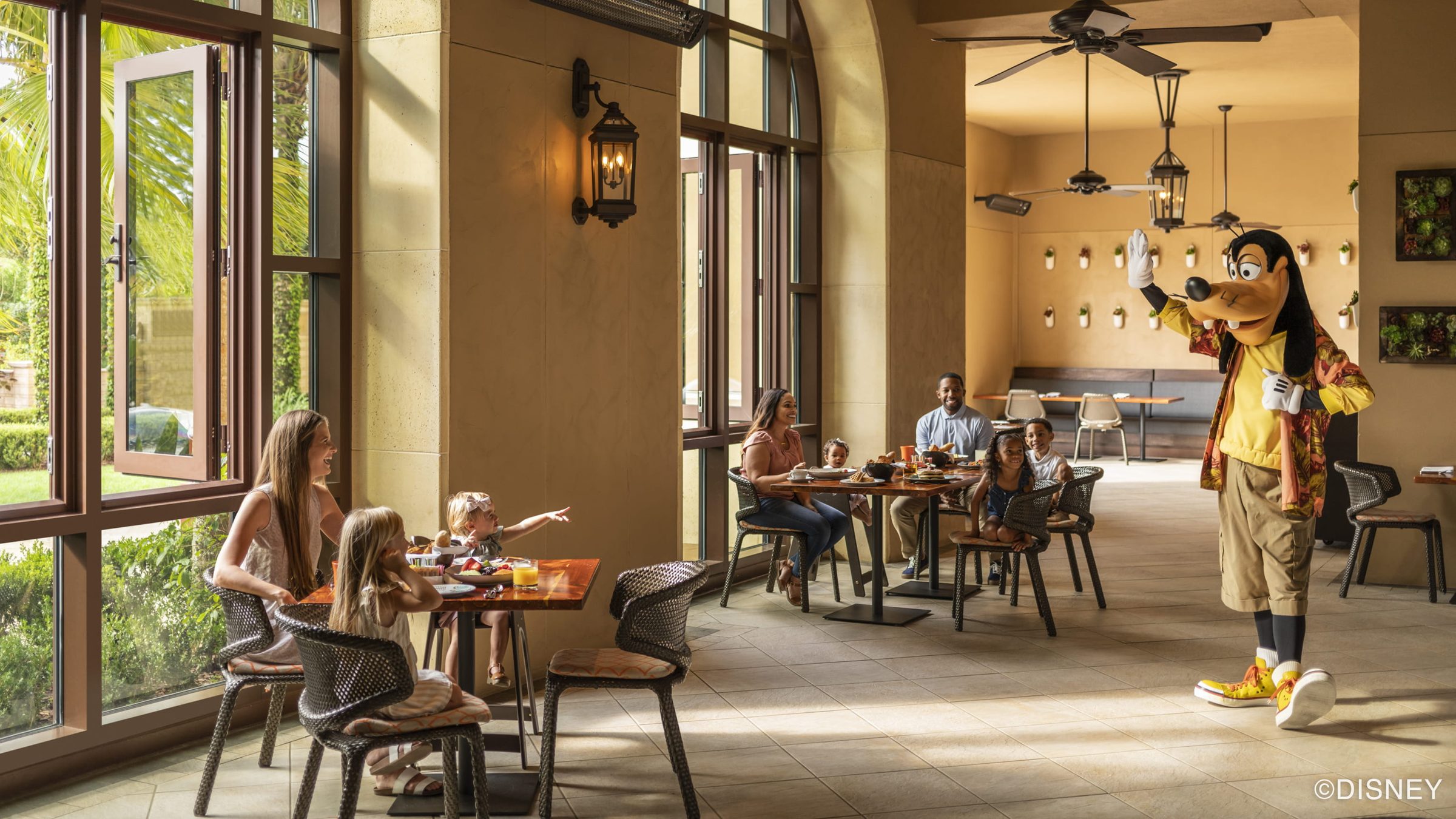 A character breakfast in the restaurant at the Four Seasons Resort Orlando at Walt Disney World, Florida