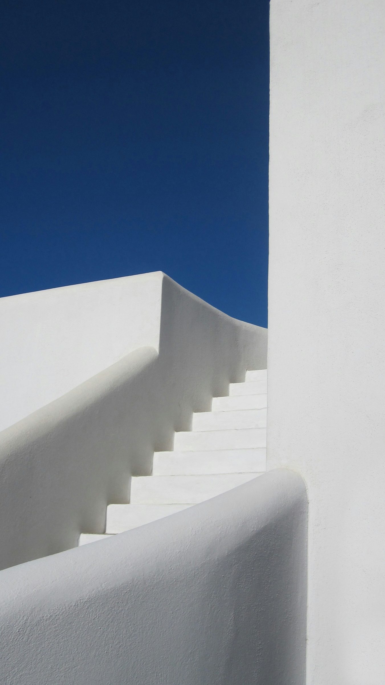 Sculptural whitewashed steps, the Cyclades, Greece