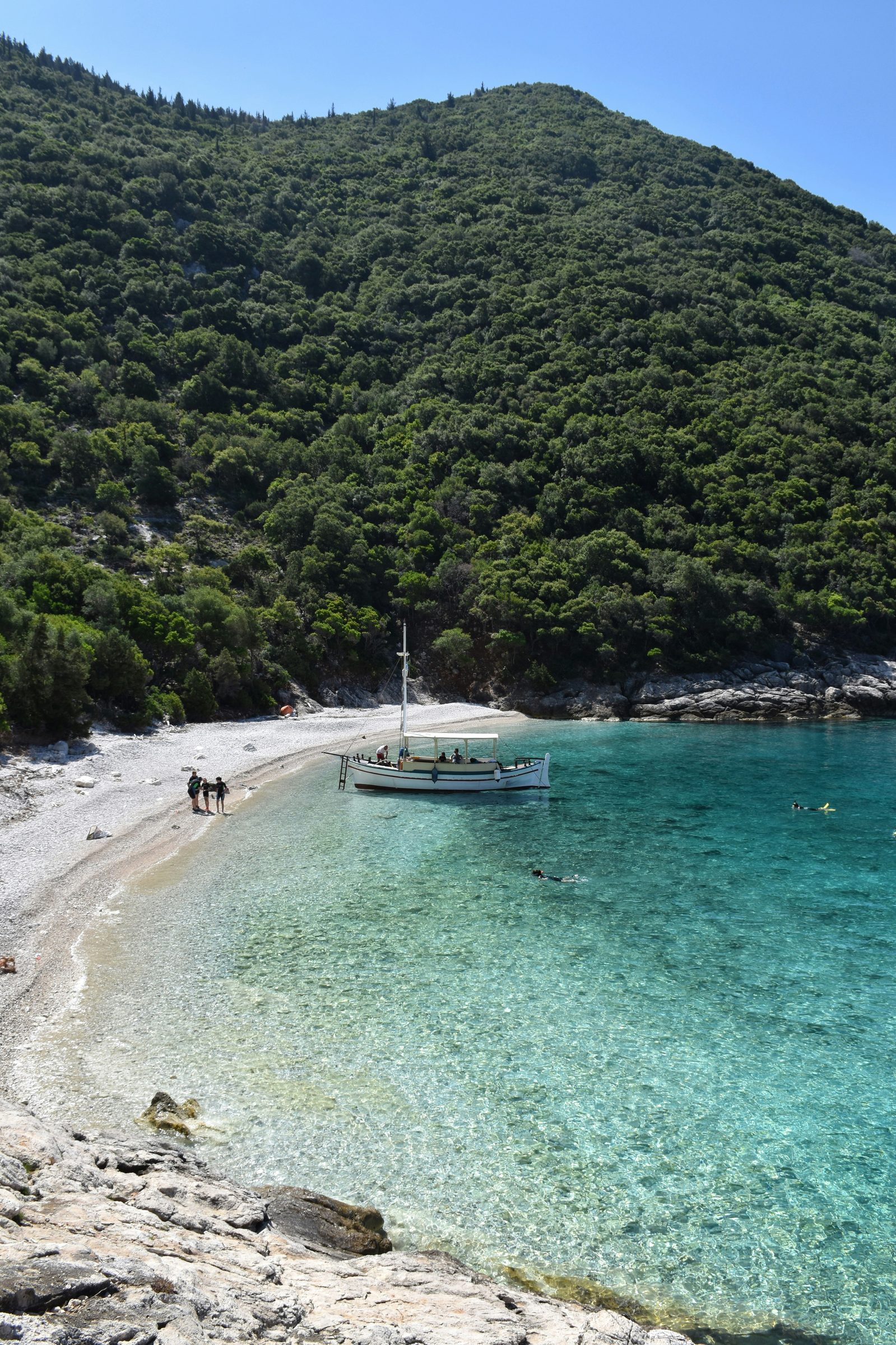 A green cove and turquoise water, Crete, Greece