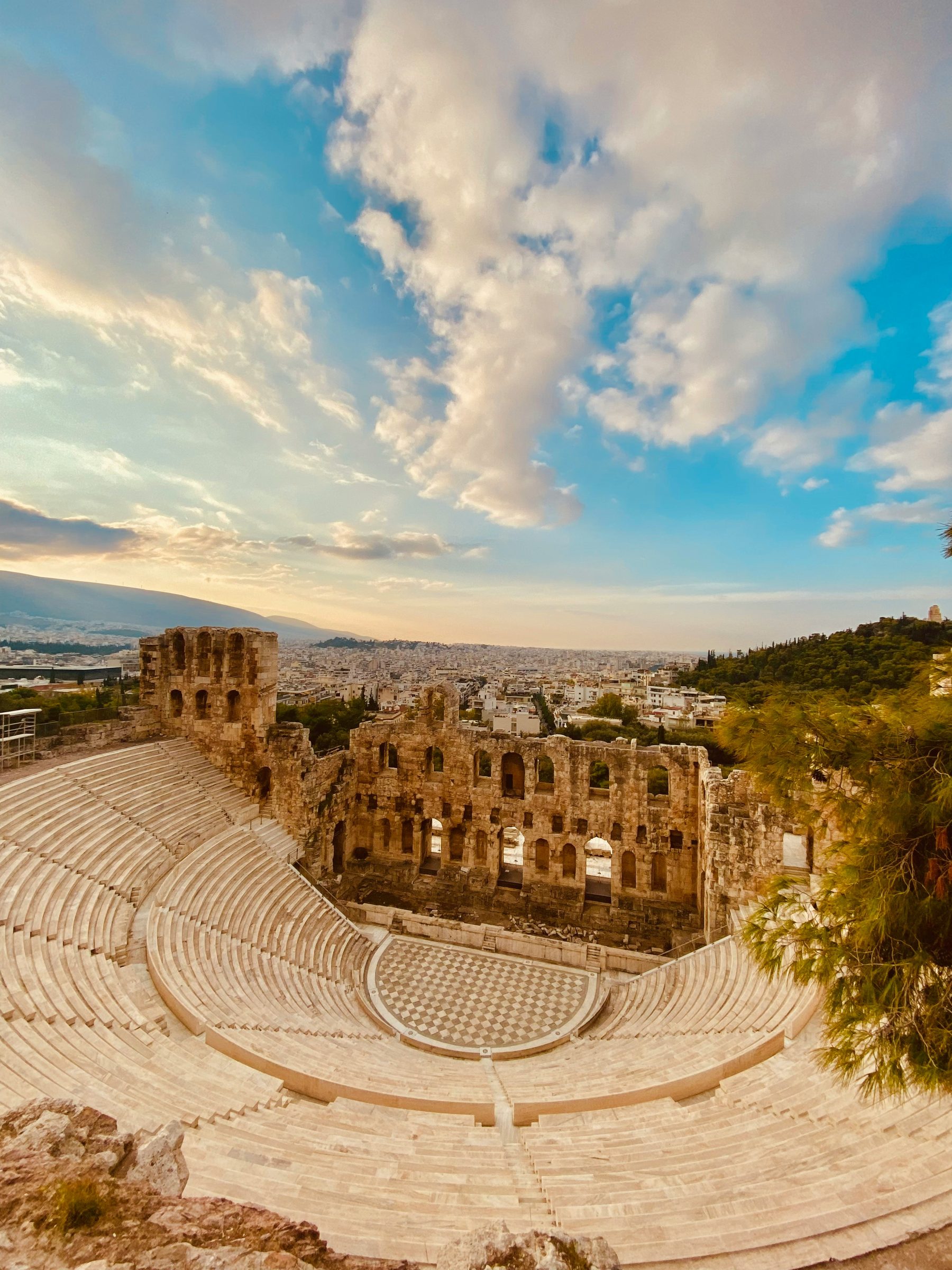 Ancient Athens at golden hour, Greece