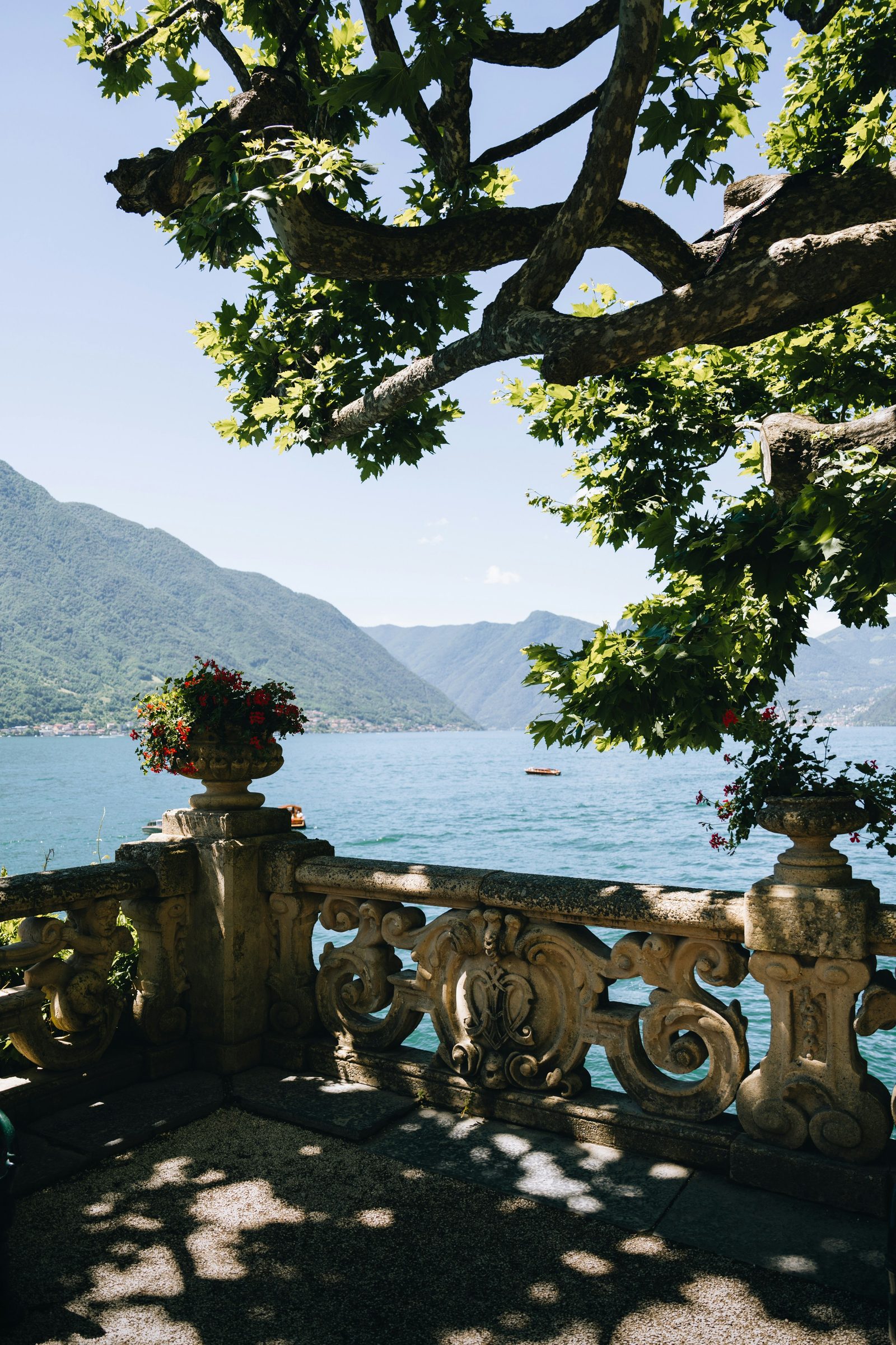 A villa terrace on Lake Como, Italy