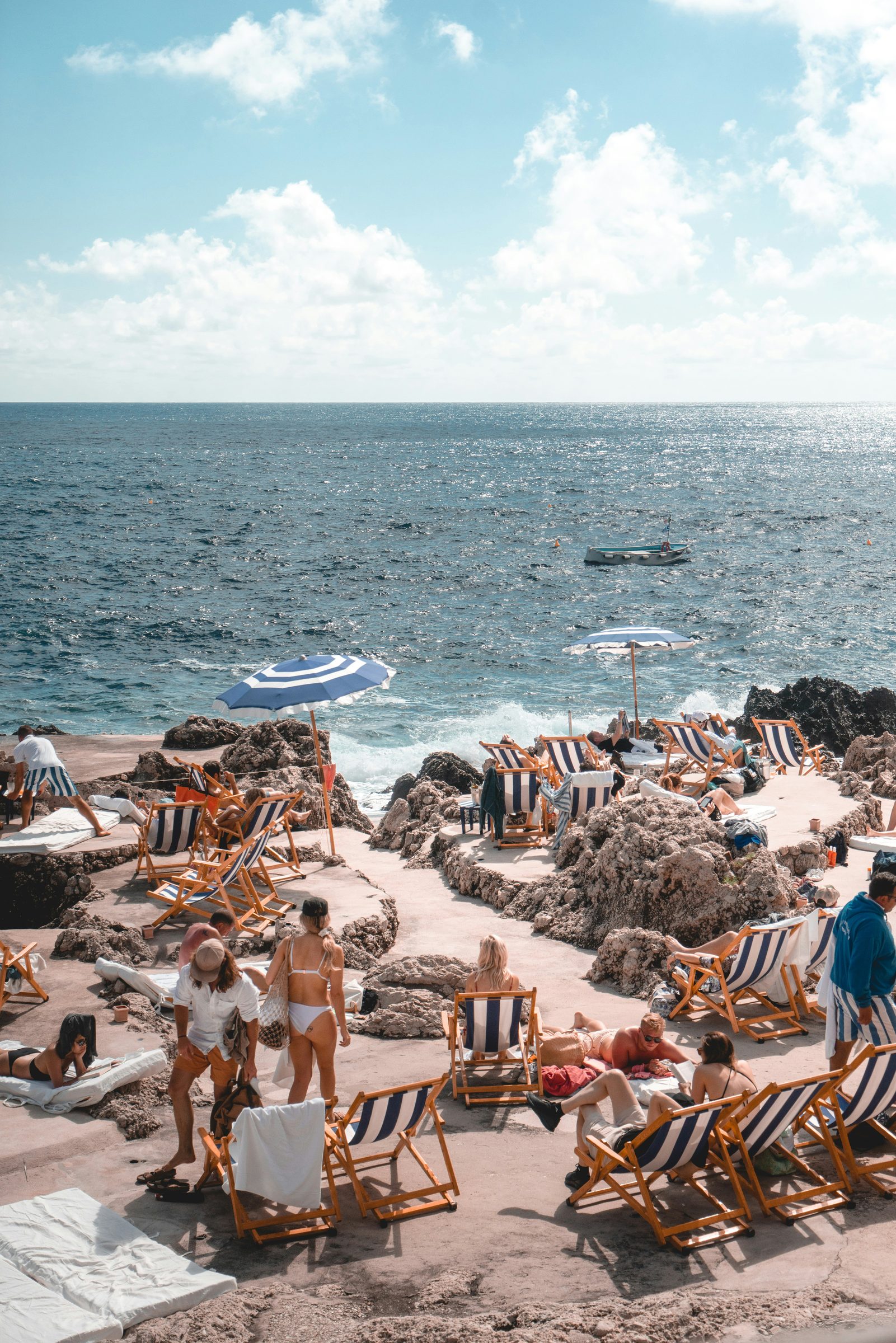 Greek island coastline in summer light