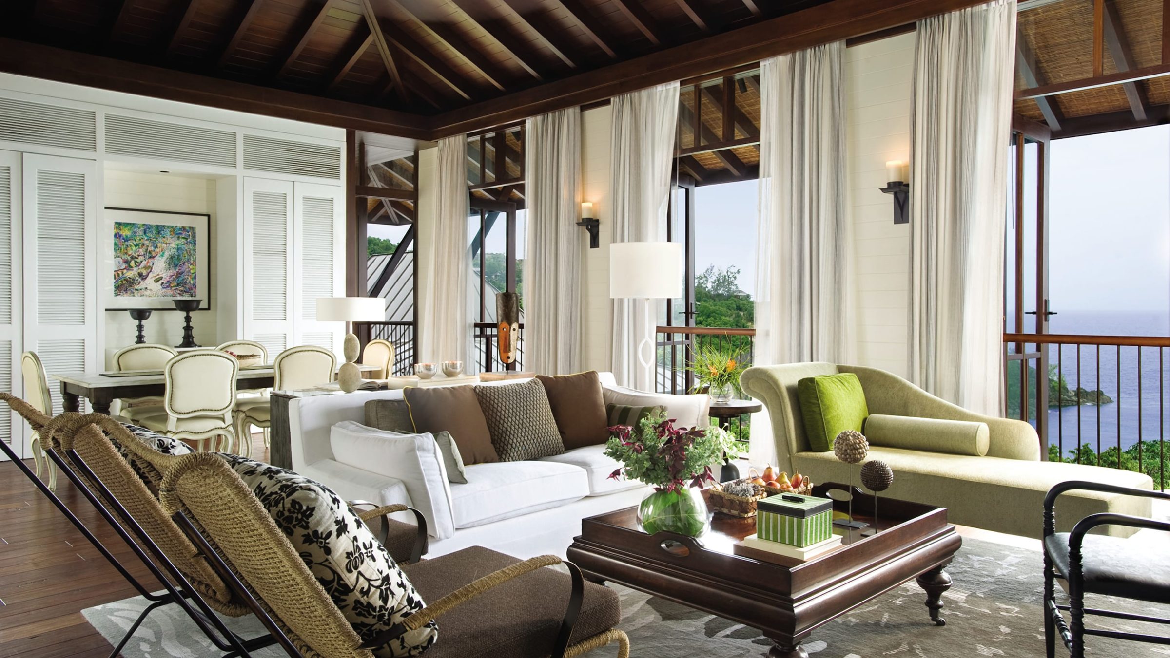 A suite opening onto the forested hillside, Four Seasons Seychelles