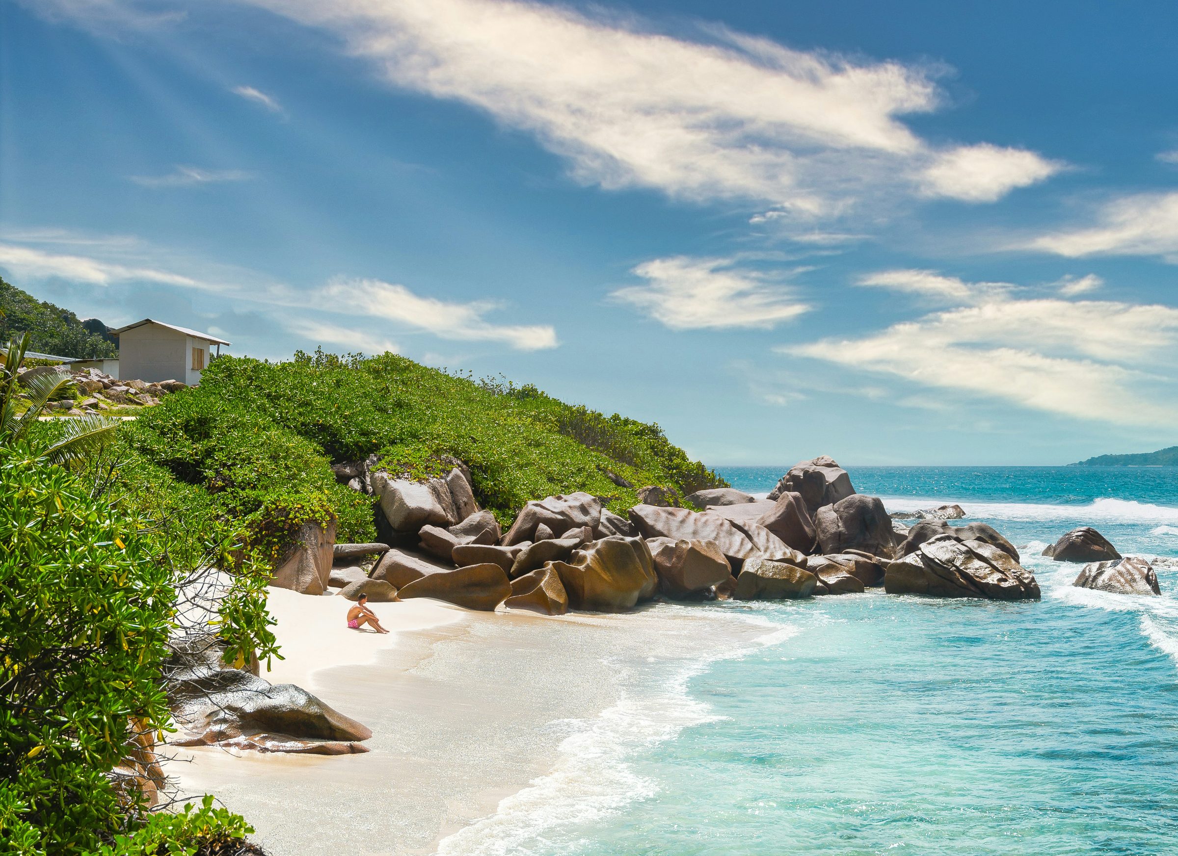 Granite boulders on a Seychelles beach