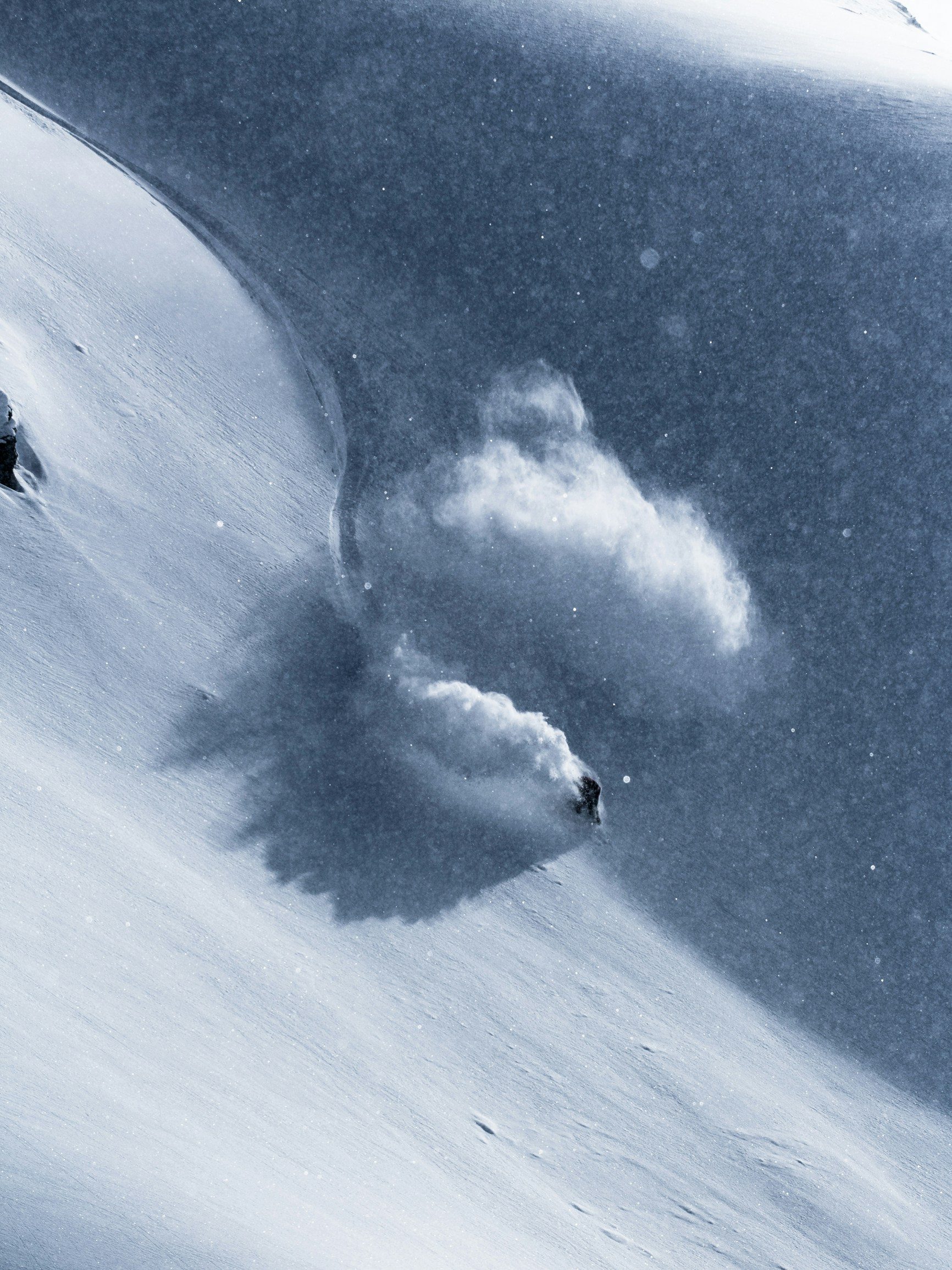 Fresh alpine snow and mountain light