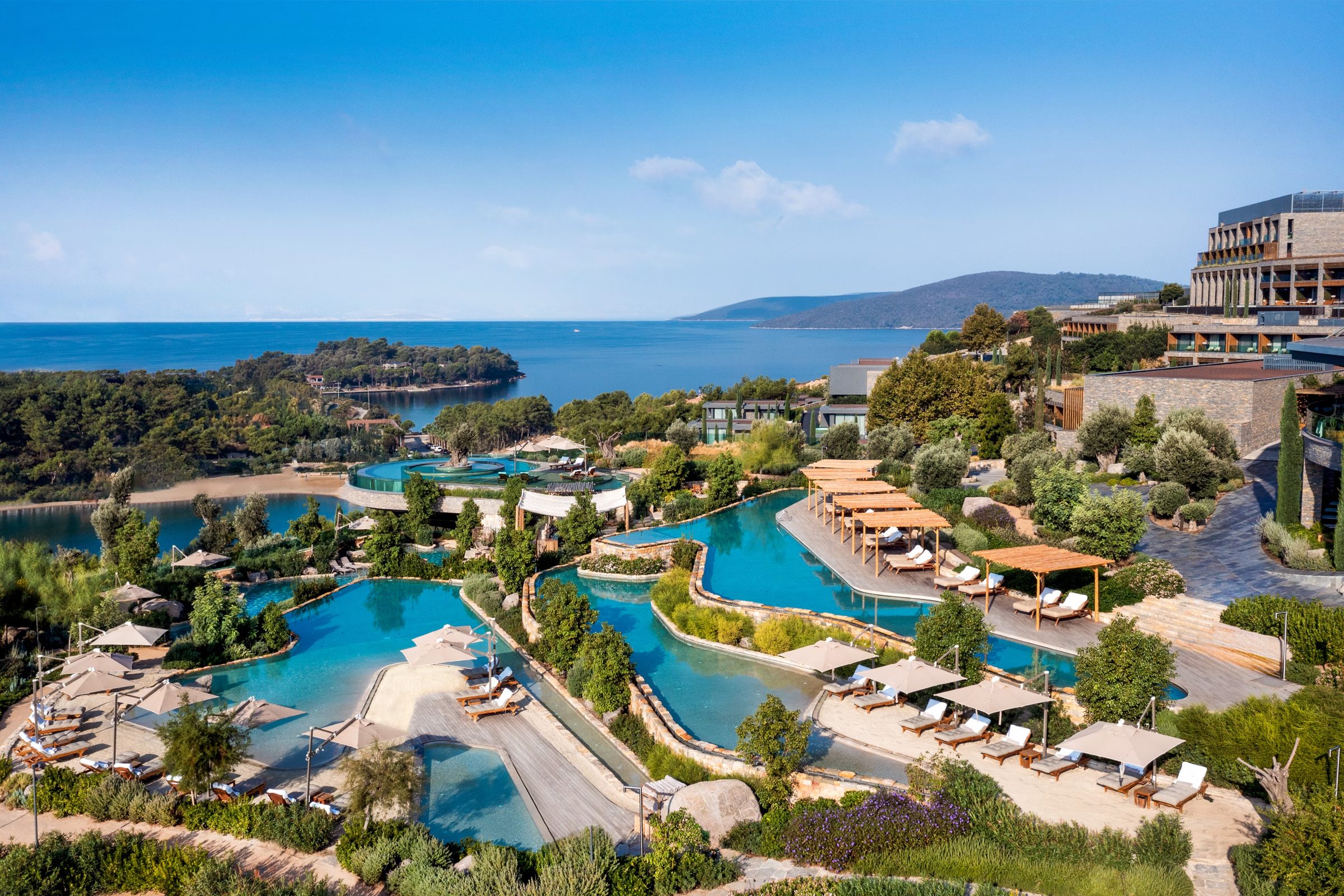 A resort tumbling to an Aegean bay, Bodrum, Turkey