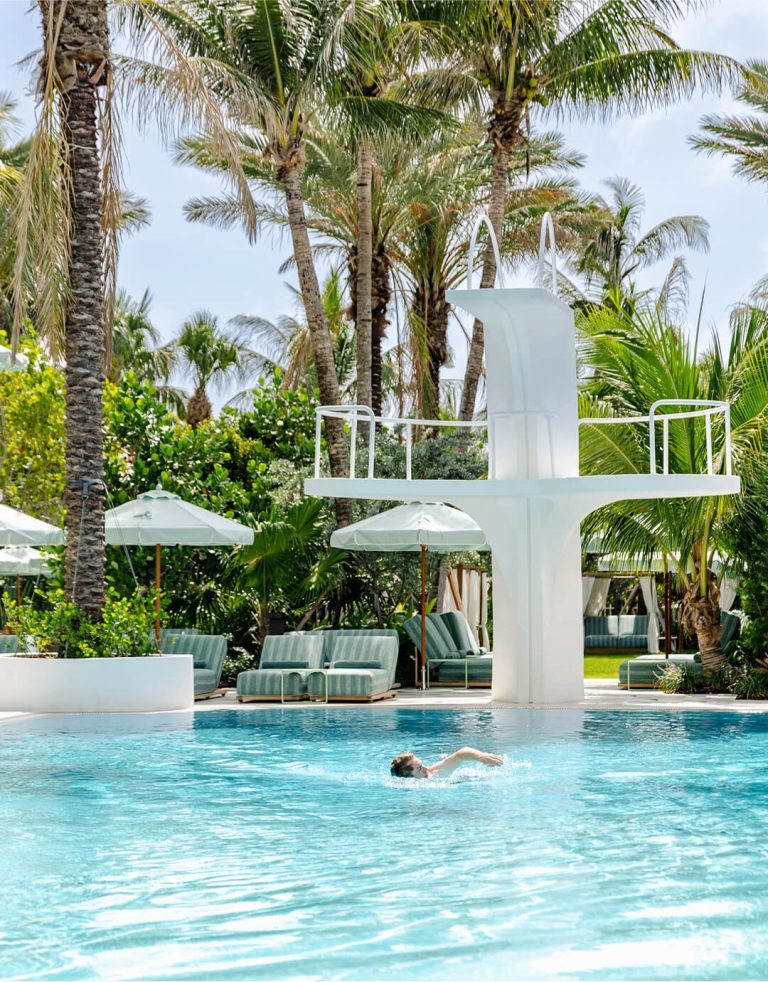 A bright, art-deco-influenced room at The Shelborne, Miami Beach
