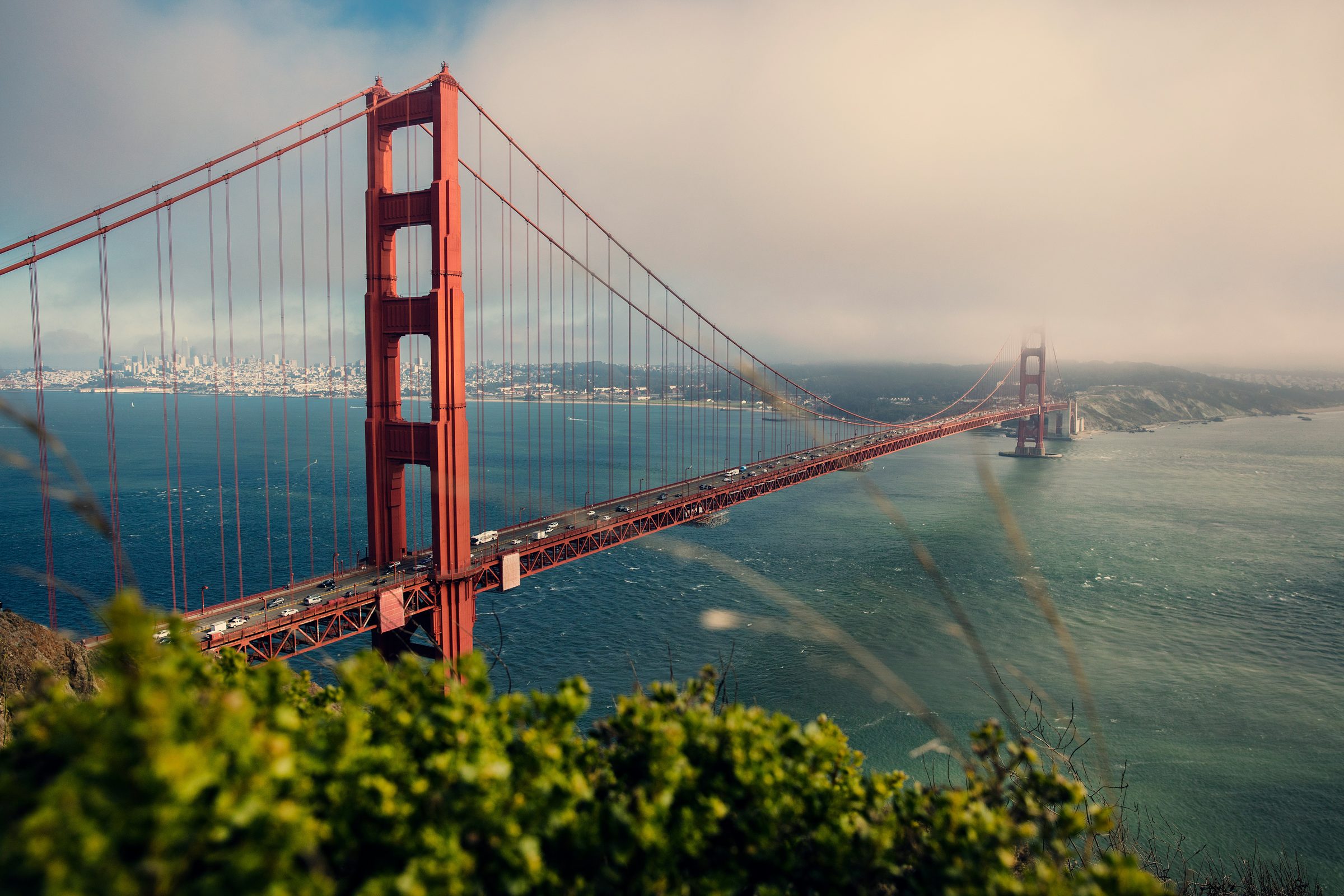 The Golden Gate Bridge at golden hour, the United States with Atlas&Co.