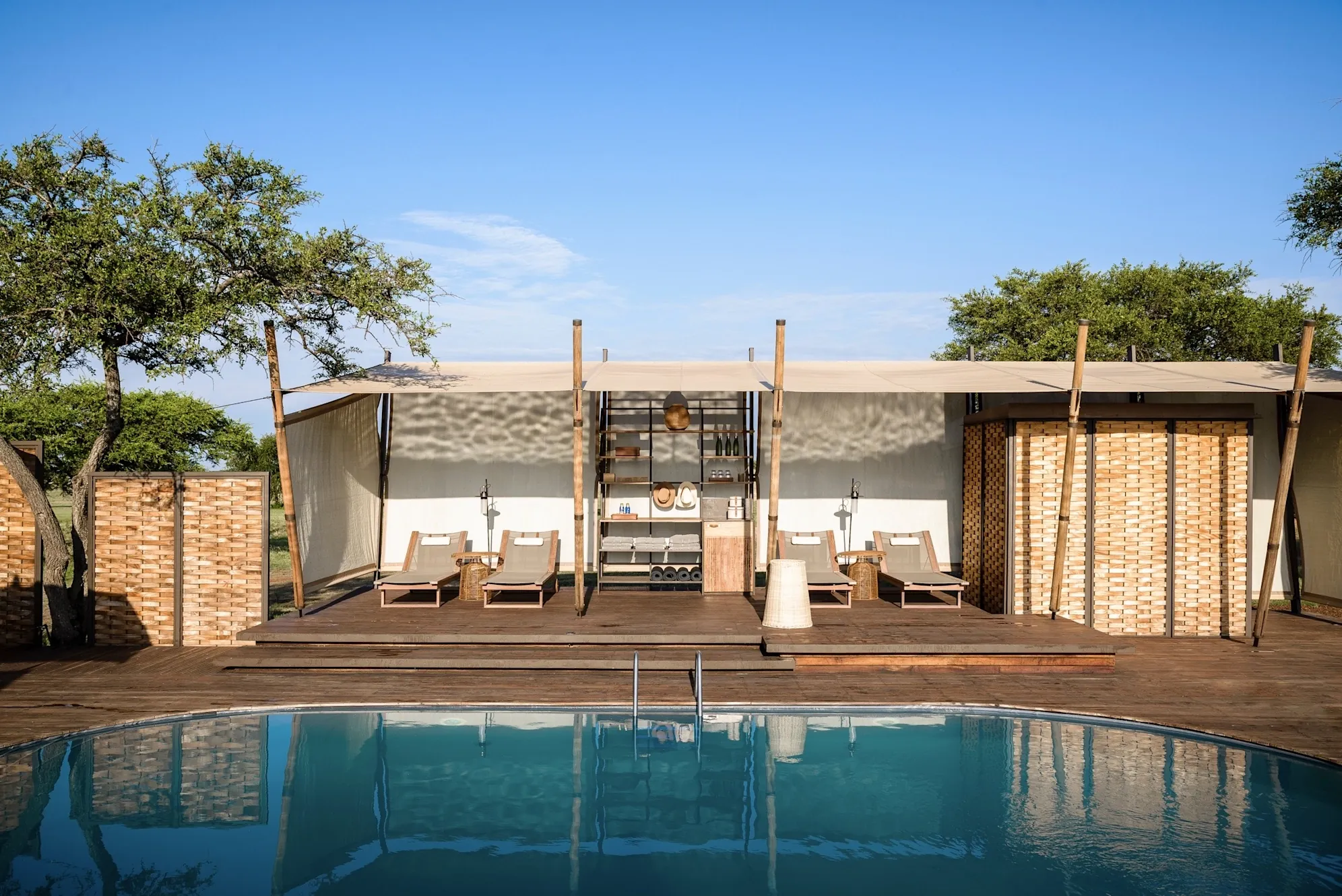 Spa wellness retreat with calm thermal water