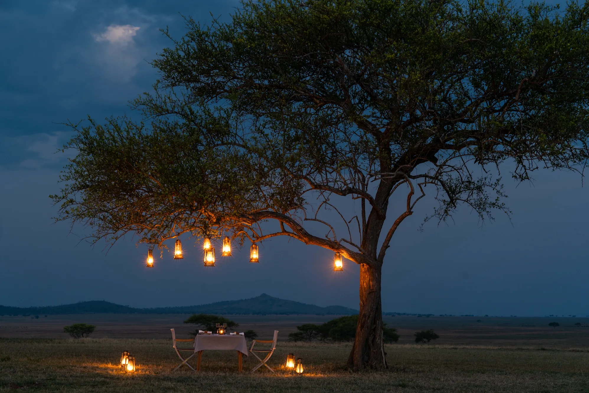 A private honeymoon dinner set quietly for two